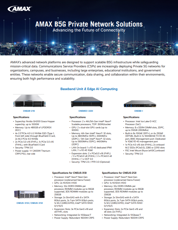 AMAX Private 5G Portfolio